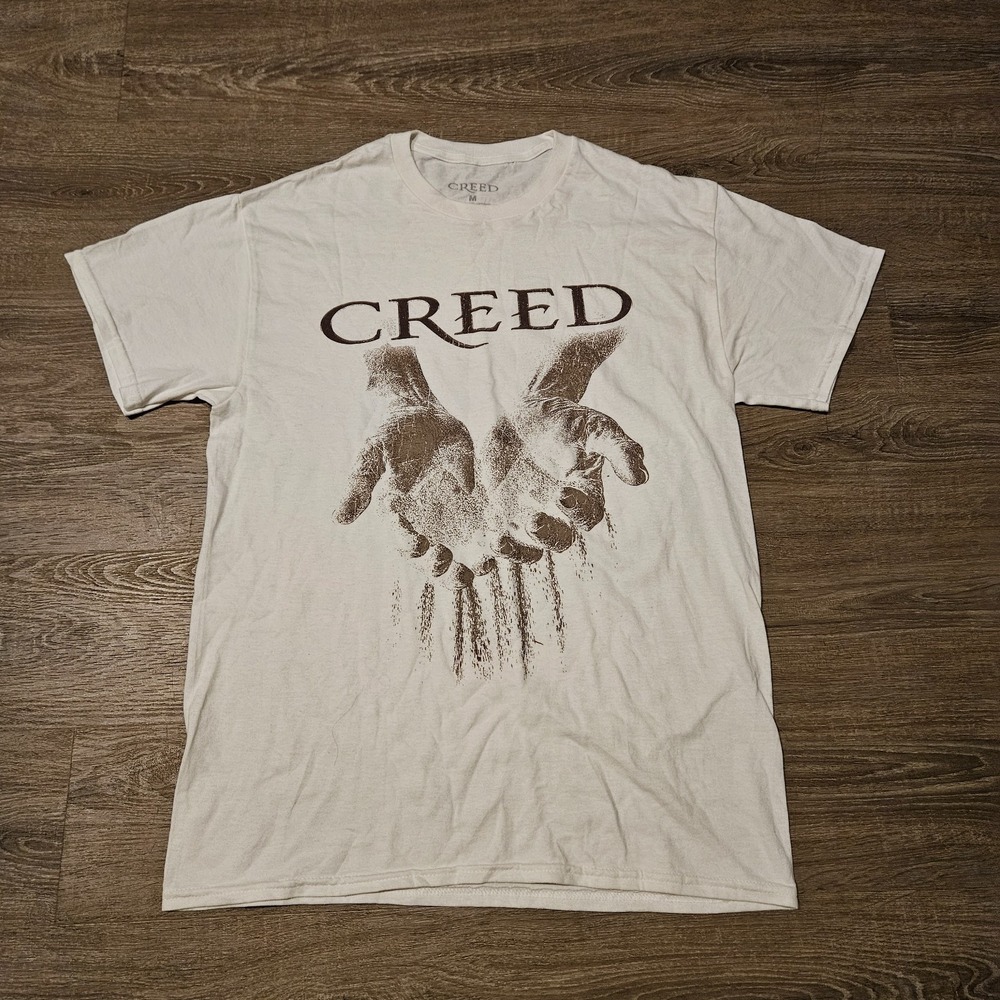 Creed Band T Shirt Mens Medium White Graphic Hands Spencer's Licensed Rock Music